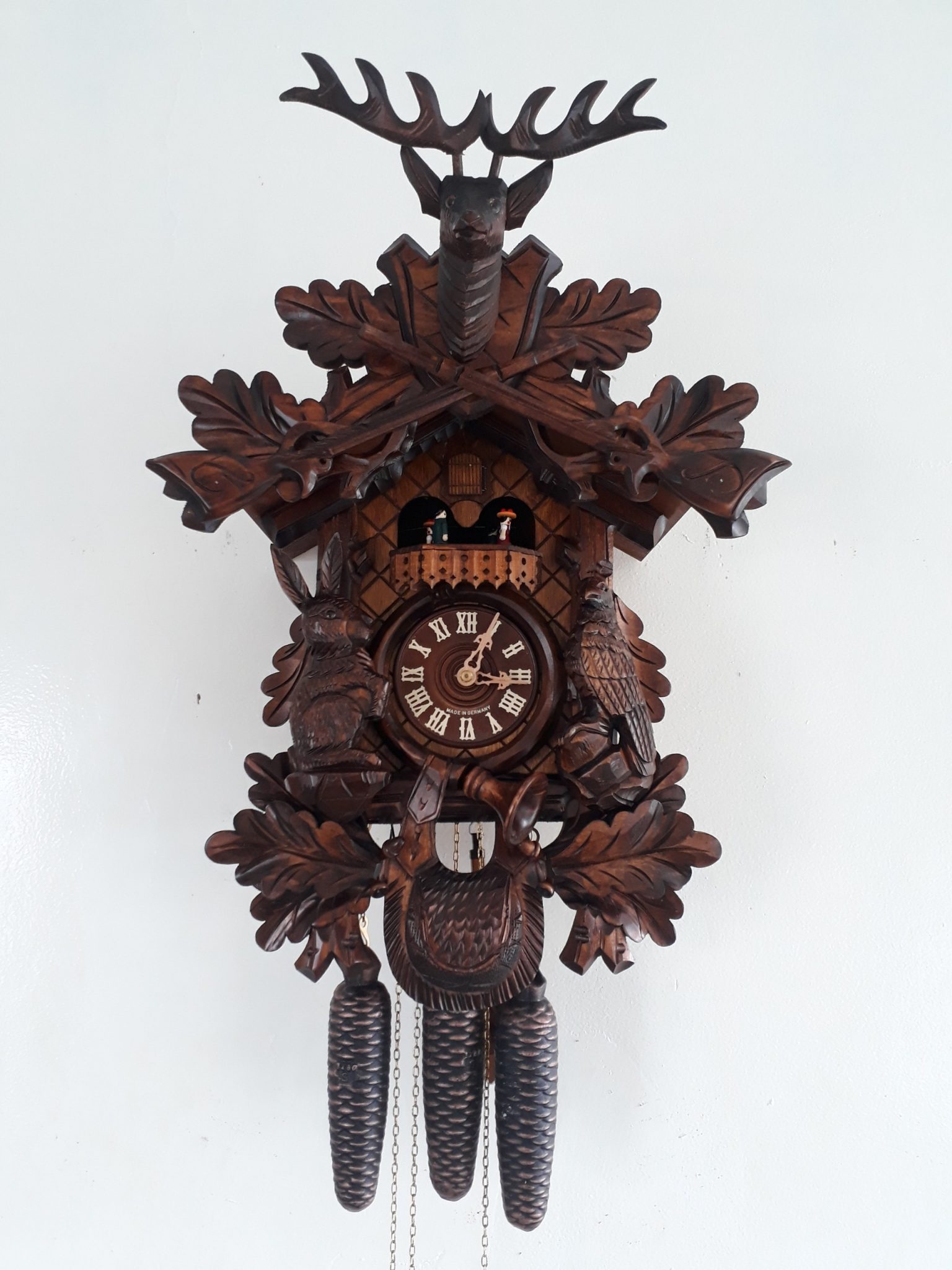Carved Cuckoo Clocks Style 3 Weights Work 8days Size 60cm TIEMDOCO